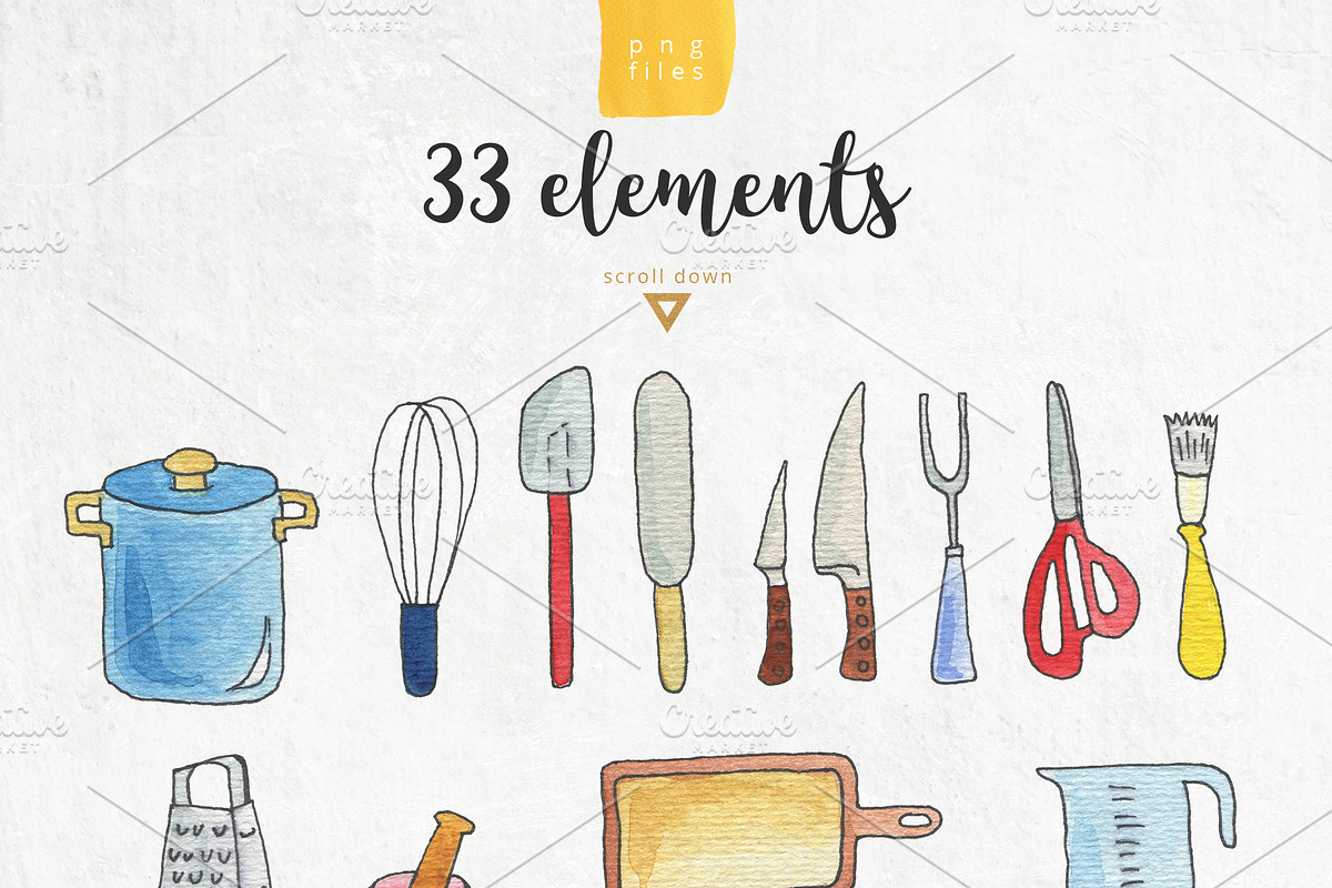 Kitchen patterns & elements, an Illustration by likorbut (Photo 2 of 4)