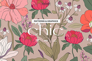 Chic Botanical Pattern And Graphics