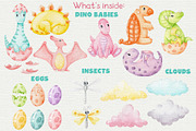 Baby dinosaurs watercolor clipart, an Object Graphic by Trinibis (Thumbnail 2 of 6)