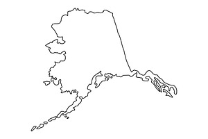 Alaska map outline, an Illustration by Mark1987