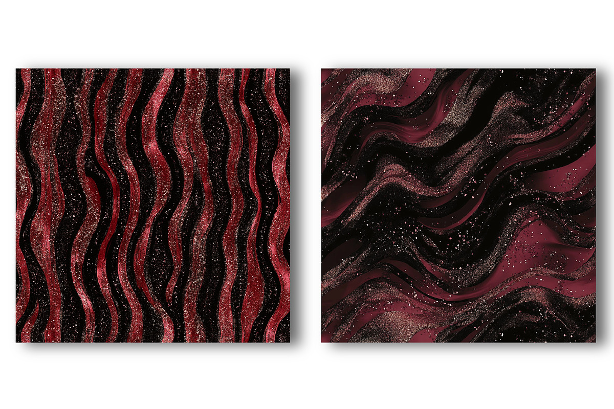 Burgundy and Black Glitter Digital, a Pattern Graphic by Watercolor design (Photo 2 of 4)