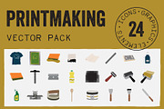 Printmaking Vector Graphic Pack, an Icon by mellodesignco (Thumbnail 1 of 4)