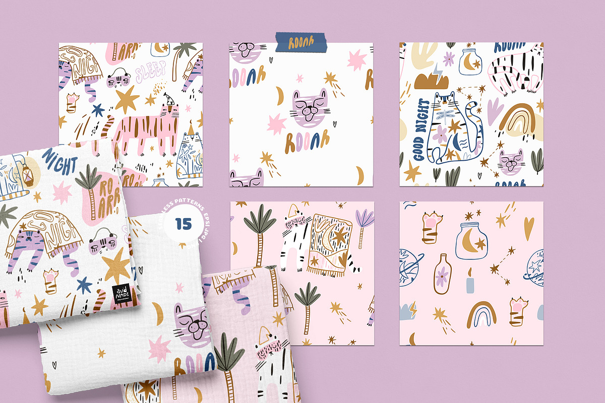 Tigers dreams - graphic collection, an Animal Illustration by avdnadi (Photo 5 of 10)