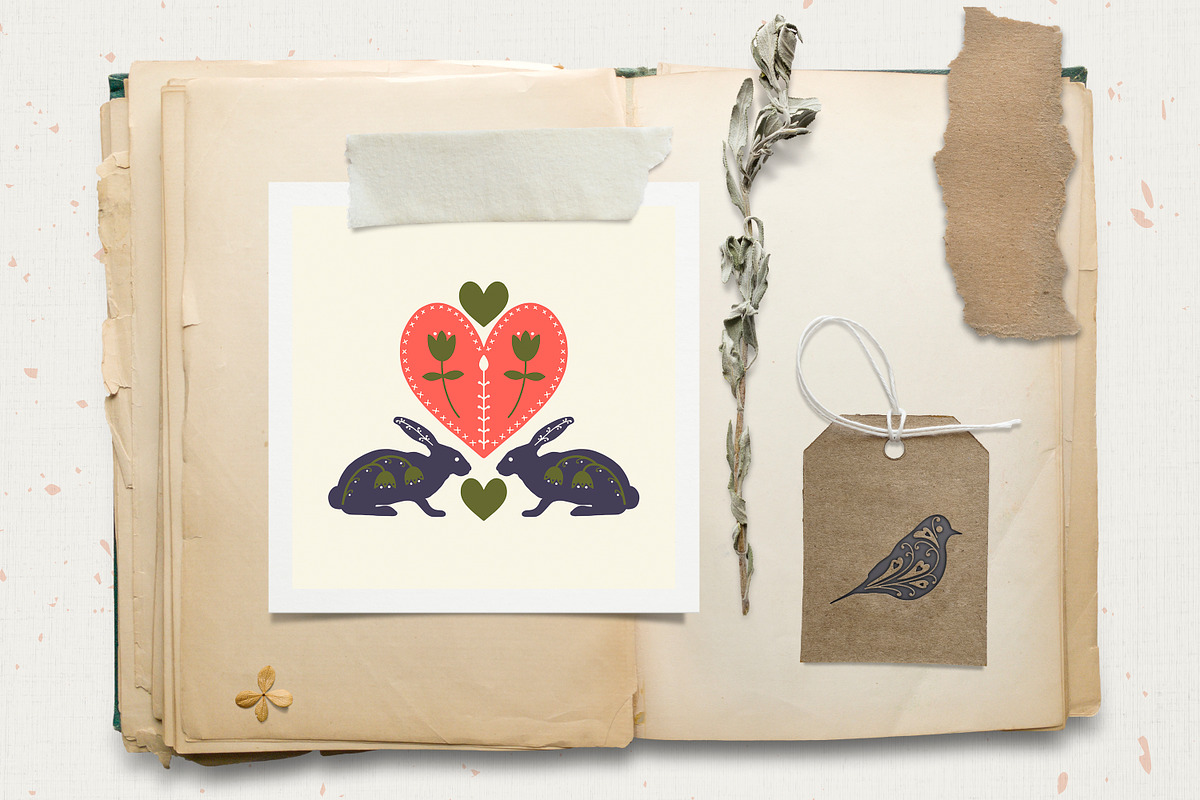 Folk Art Romantic Procreate Brushes, a Brush Add-On by Little Nordic Atelier (Photo 4 of 4)