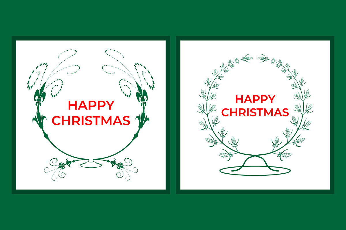 Happy Christmas Wreath Design, a Decorative Illustration by Lakhan1998 (Photo 6 of 6)