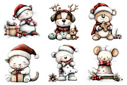 Cute Pastel Animal Christmas Clipart, an Illustration by Daily.Designs (Thumbnail 4 of 5)