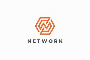 Hexagon Letter N Logo Design