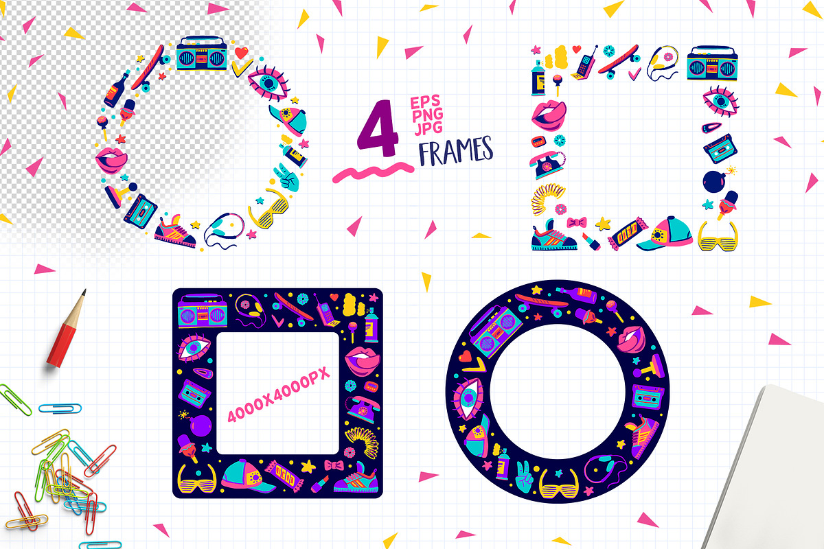 90s retro style vector clipart, an Illustration by Brandianna (Photo 5 of 7)