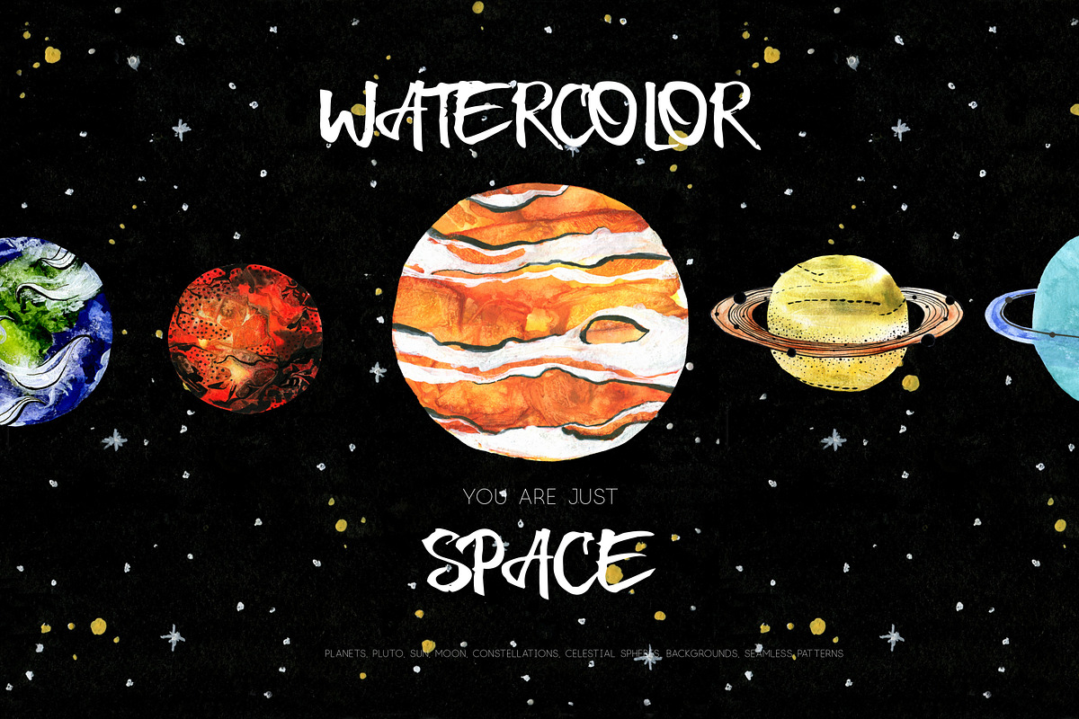 Watercolor, you are just space!, a Texture Illustration by Satika (Photo 1 of 9)