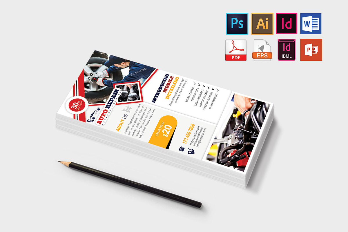 Car & Auto Repair DL Flyer Vol-1, a Flyer Template by Imagine Design Studio