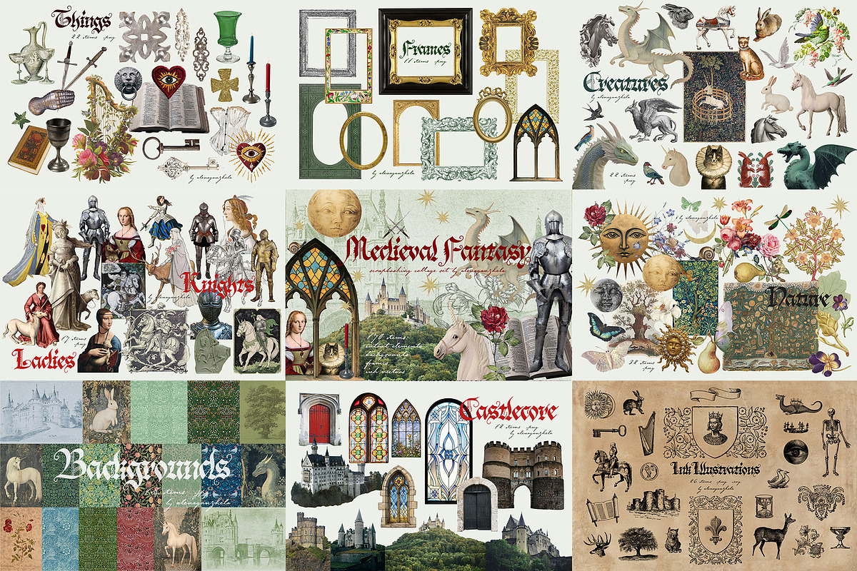 COLLAGE BUNDLE Mixed-Media Scrapbook, an Object Graphic by alenaganzhela (Photo 9 of 11)