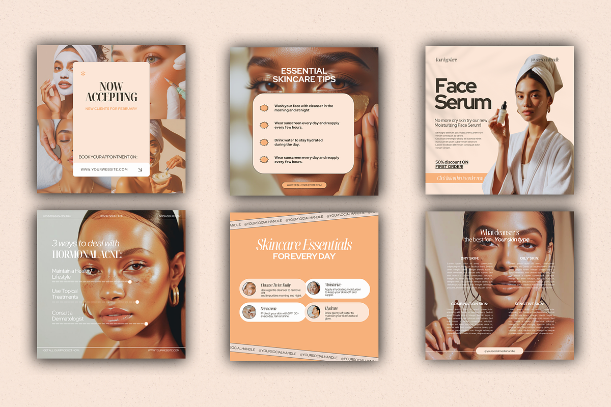 Skincare Instagram Templates, a Social Media Template by My Template Studio (Photo 4 of 26)