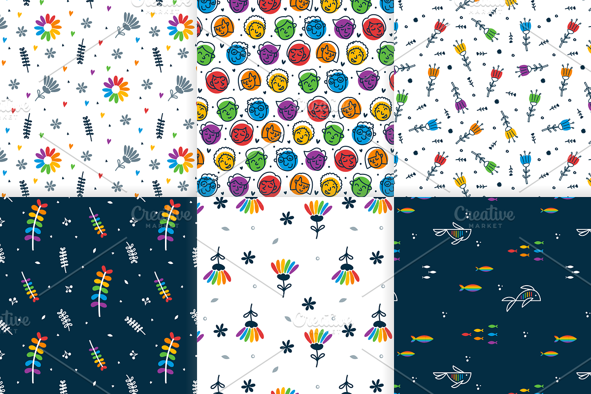 16 LGBTQIA+ Never Ending Patterns, a Pattern Graphic by karetniy (Photo 2 of 6)