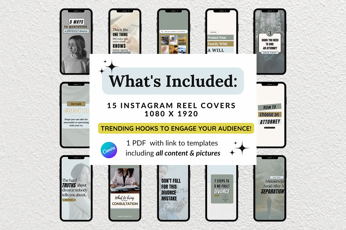 Divorce Attorney Reel Covers, a Social Media Template by gooddogcreativeco (Photo 2 of 9)