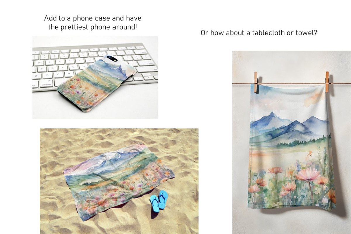 Watercolor Mountain Landscapes Set 4, a Decorative Illustration by Kat's Artful Creations (Photo 10 of 10)