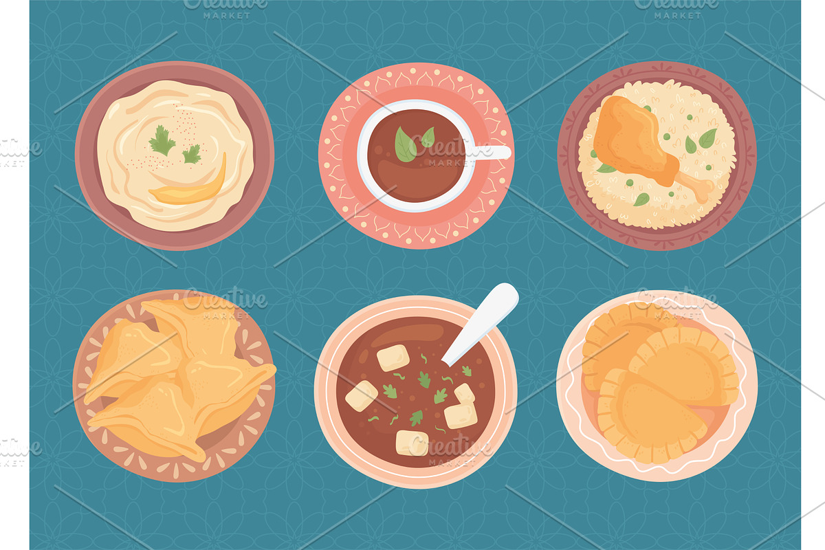 different dishes food, a Food Illustration by studiogstock