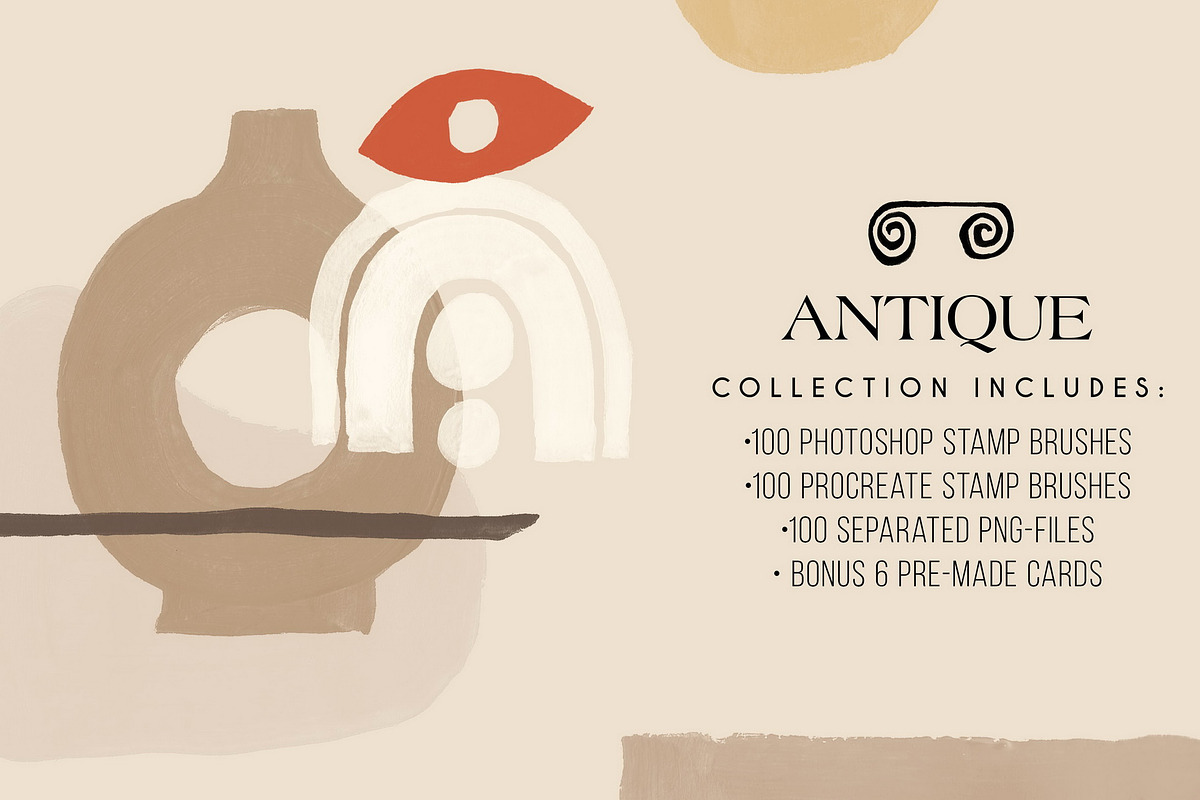 Antique - Photoshop&Procreate Stamps, a Brush Add-On by Struvictory.art (Photo 2 of 8)
