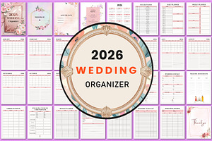 2026 Wedding Organizer For KDP, a Stationery Template by Shumaya