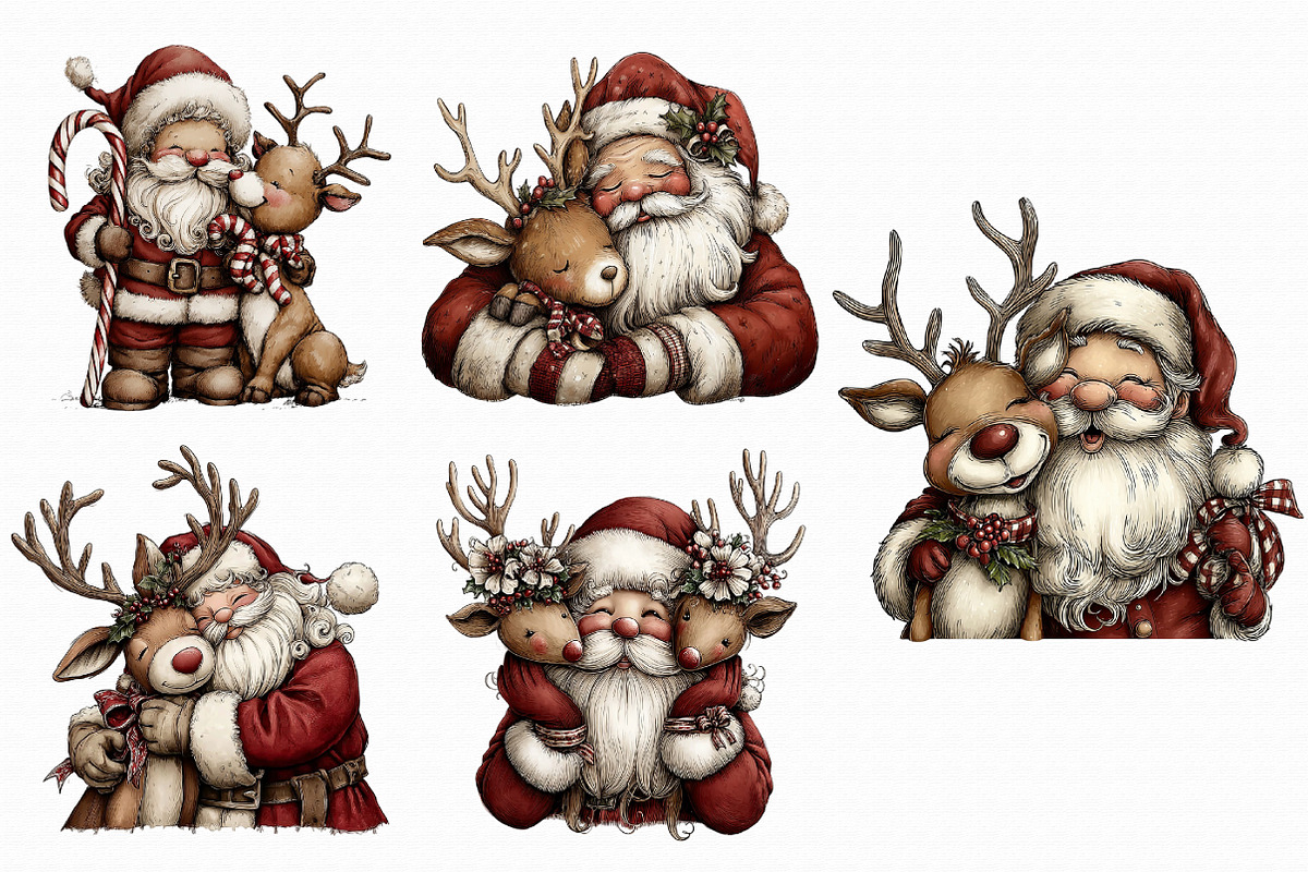 Santa Claus and Reindeer PNG, an Illustration by Libby Wishes (Photo 4 of 6)