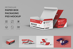 Rectangular Paper Box Packaging PSD