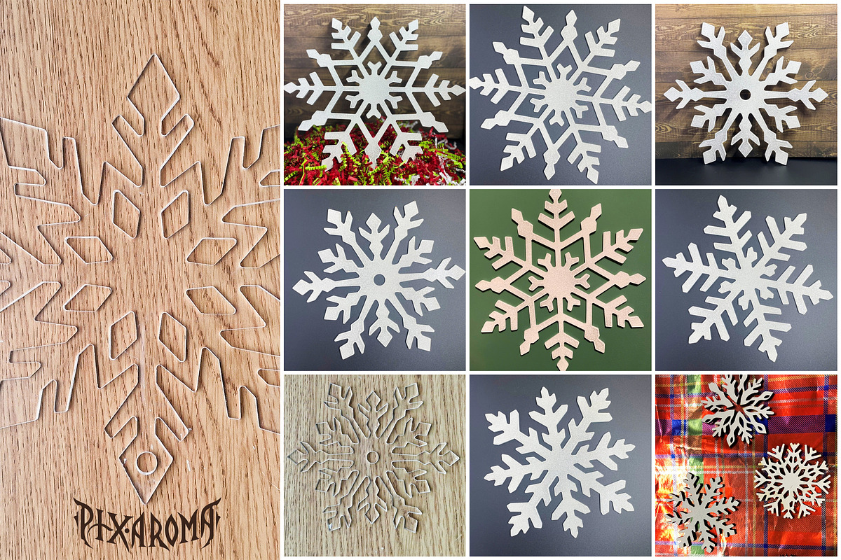200 Snowflakes Bundle | Cut Files, a Decorative Illustration by pixaroma (Photo 9 of 9)
