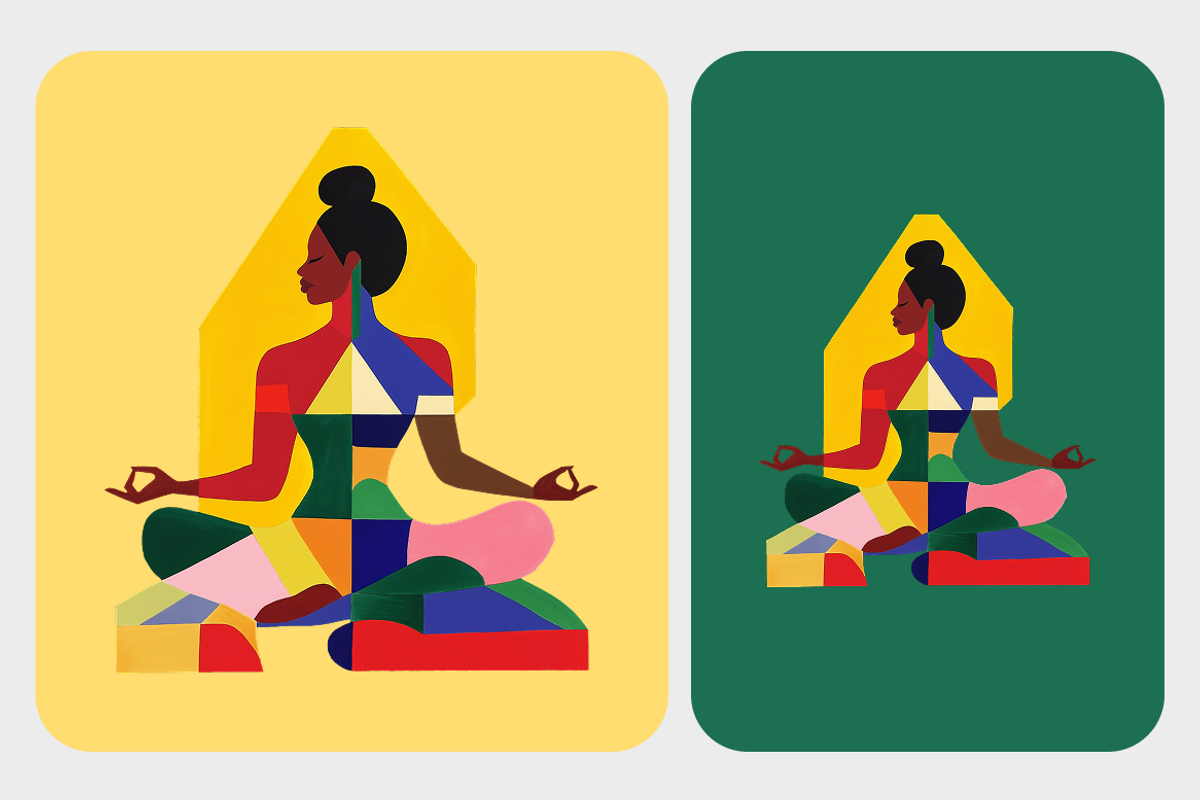 African Woman Doing Yoga, a Person Illustration by Danil Polshin (Photo 3 of 3)