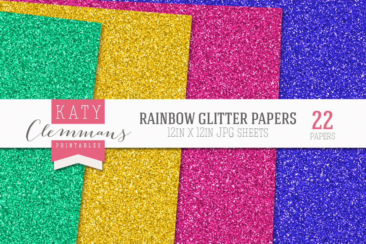 Rainbow Glitter Papers bumper pack preview 4