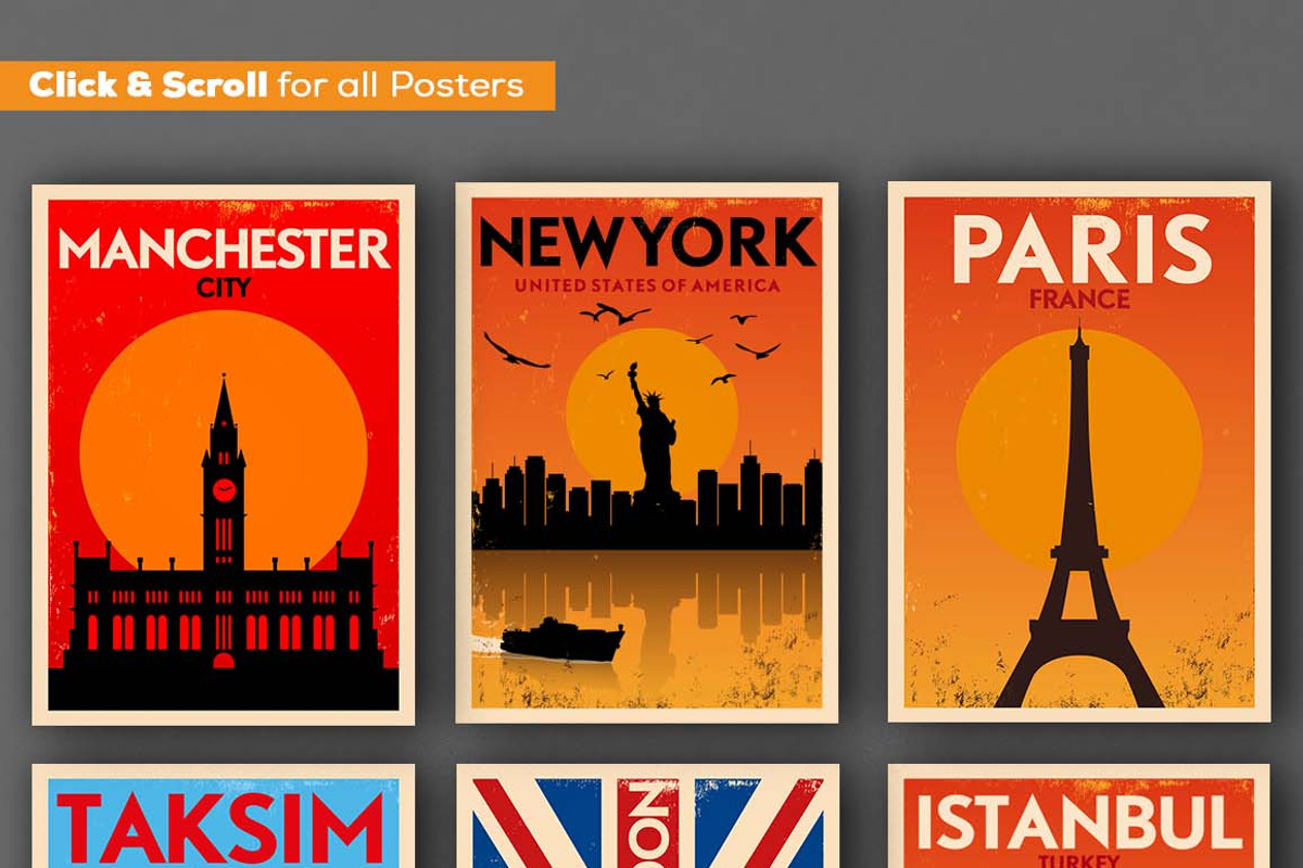 36 - Vintage City Posters, an Illustration by Kursat Unsal (Photo 2 of 2)