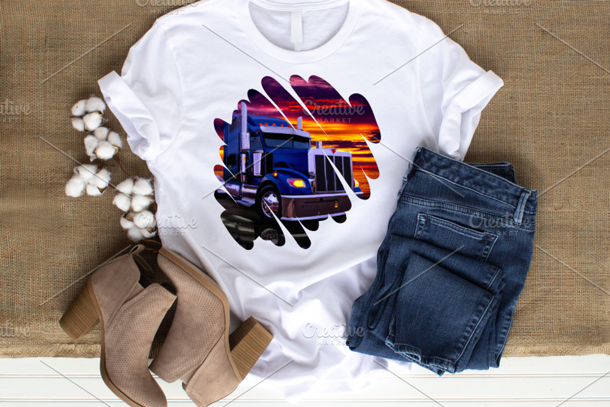 Template art, Semi Truck, a Poster Template by Boho Pixel Dust (Photo 2 of 6)