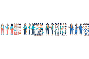 Diverse woman character design, an Illustration by ZinetroN
