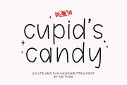 Cupid's Candy - Valentine's Font, a Handwritten Font by Keithzo (Thumbnail 1 of 7)