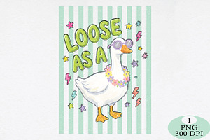 Striped Funny Goose PNG, an Animal Illustration by Daily.Designs