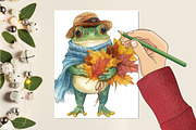 Autumn Frog Sublimation Clipart, an Illustration by CitraGraphics (Thumbnail 5 of 6)