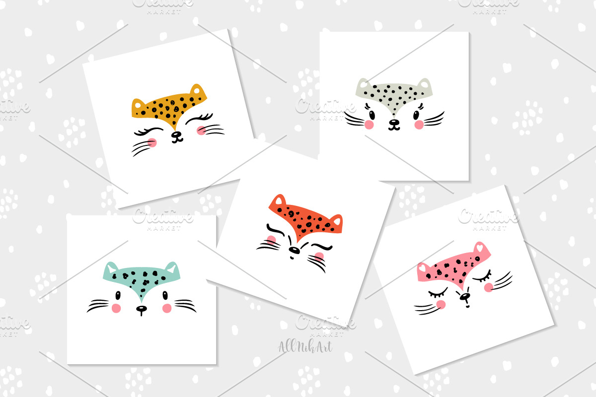 Cute Leopard Cats Prints & Patterns, a Pattern Graphic by AllNikArt (Photo 3 of 5)