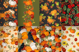 Autumn Pumpkin Patterns Set, a Pattern Graphic by artdemidova
