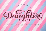 Daughter - A Lovely Calligraphy Font, a Script Font by Doehantz Studio (Thumbnail 1 of 9)