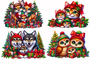 Christmas Animal Families