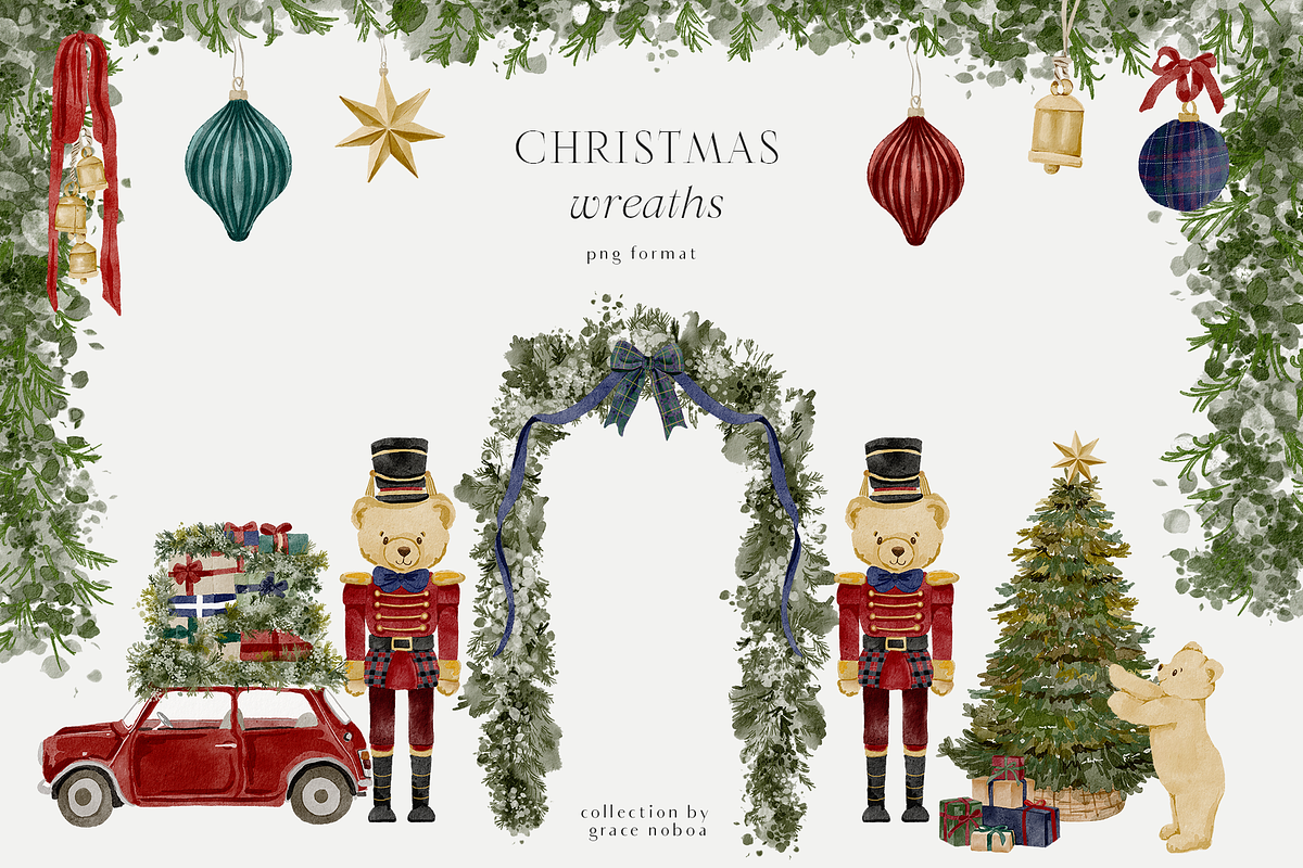 Christmas holiday graphics bows, an Object Graphic by Grace Noboa Illustrations (Photo 3 of 15)