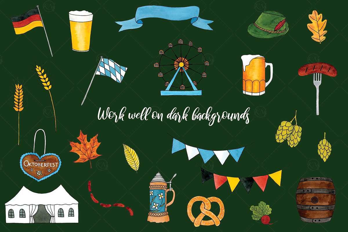 Oktoberfest Watercolor Graphics, an Illustration by Kileen Nicole Art (Photo 4 of 5)