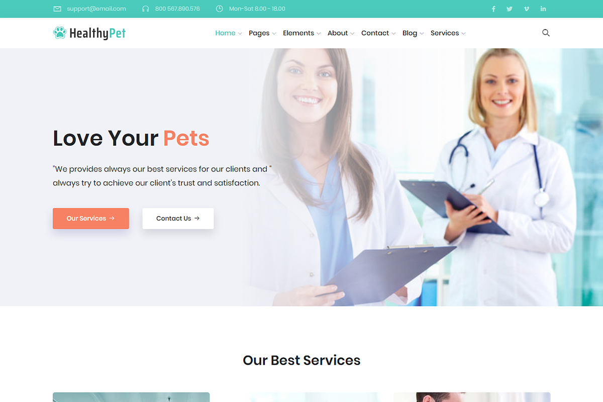 HealthyPet - Pet Care HTML Template, a Bootstrap Template by Gentil Studio (Photo 3 of 3)