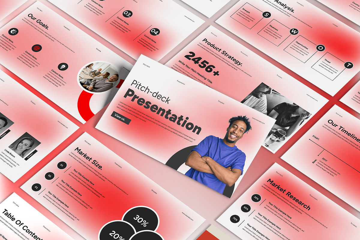 Pitch Deck Presentation Template, a Presentation Template by Mighty-Slide (Photo 1 of 4)