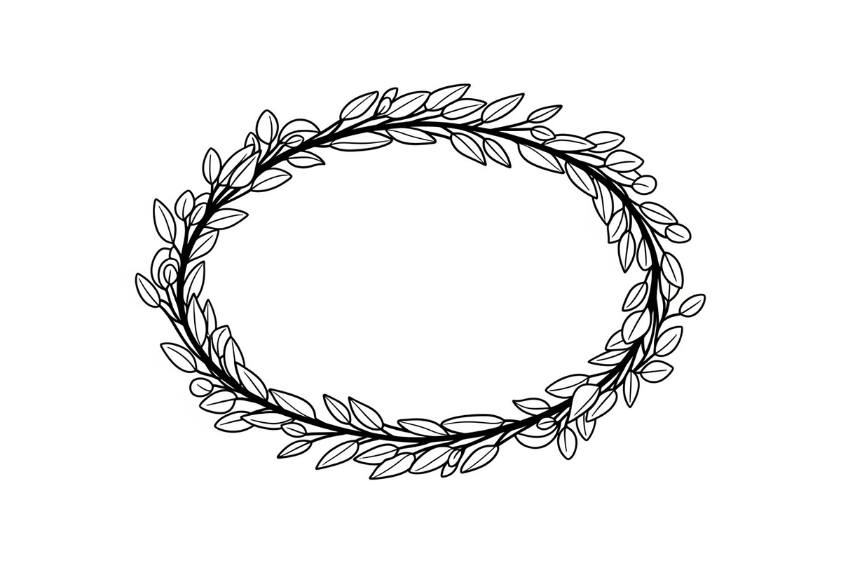 Botanical Oval Wreath Frame Bundle, an Illustration by Designer_Momina (Photo 30 of 51)