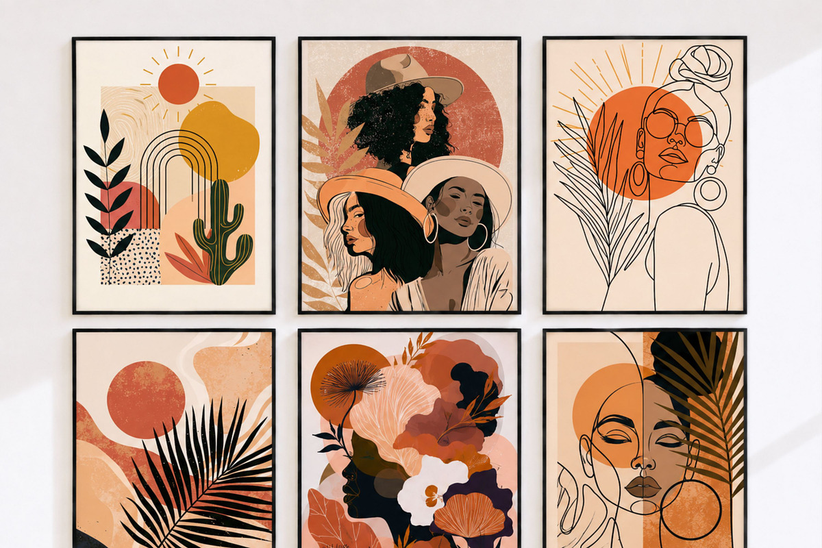 550+ Boho Wall Art Prints Bundle, a Decorative Illustration by Selenique Studio (Photo 7 of 12)