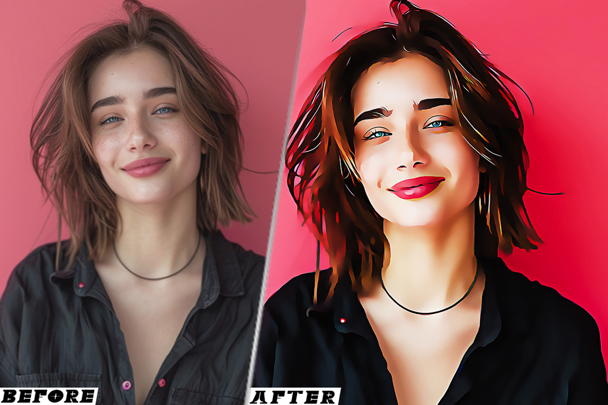 Cartoonize painting Photoshop Action, a Brushes & More by one-touch (Photo 7 of 9)