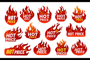 Hot price deal promotion fire, an Object Illustration by Seavector Studio