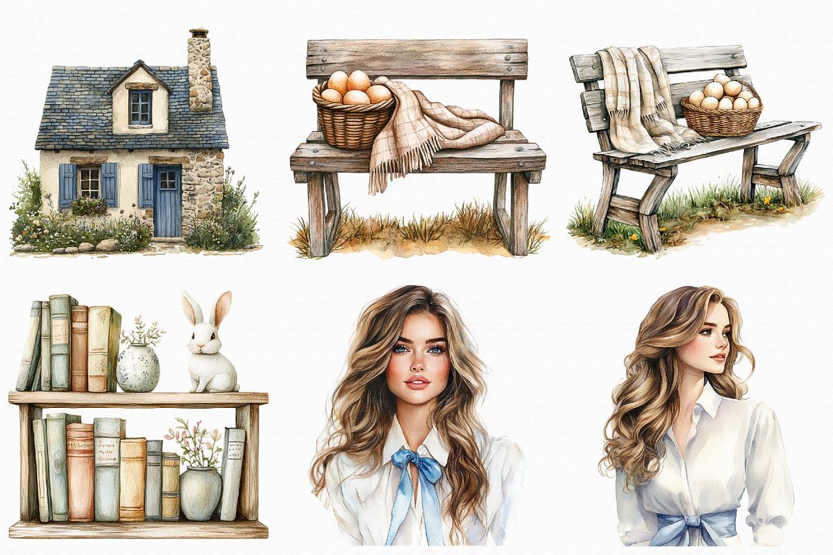 Watercolor Easter Clipart, an Illustration by Libby Wishes (Photo 2 of 9)