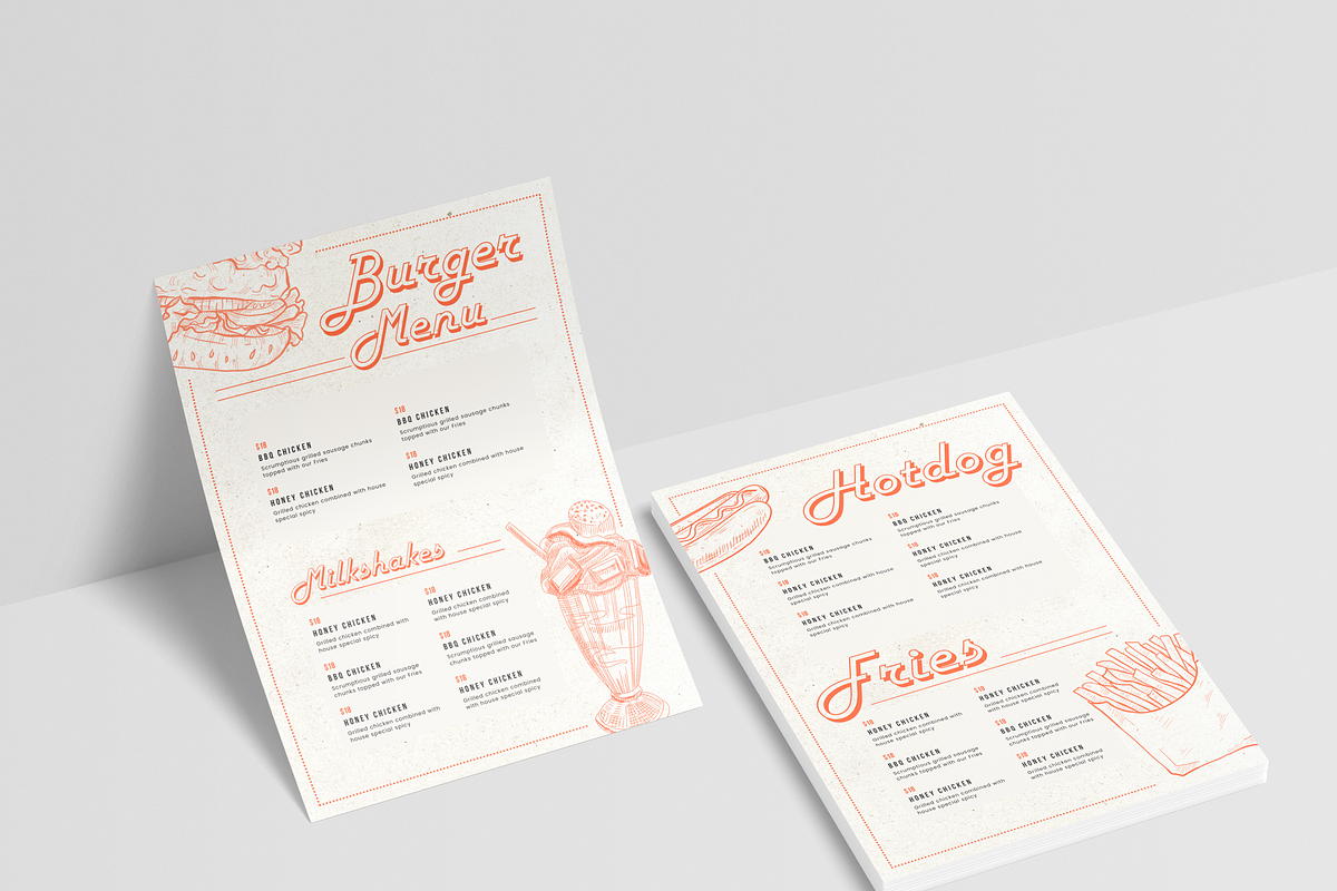 Retro Diner Menu Template I Canva, a Flyer Template by The Social Stuff (Photo 5 of 10)