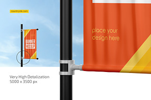 Banner On Pillar Mockup Set