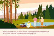 Hiking & Camping in Mountains, an Illustration by Olga Bonitas (Thumbnail 2 of 8)