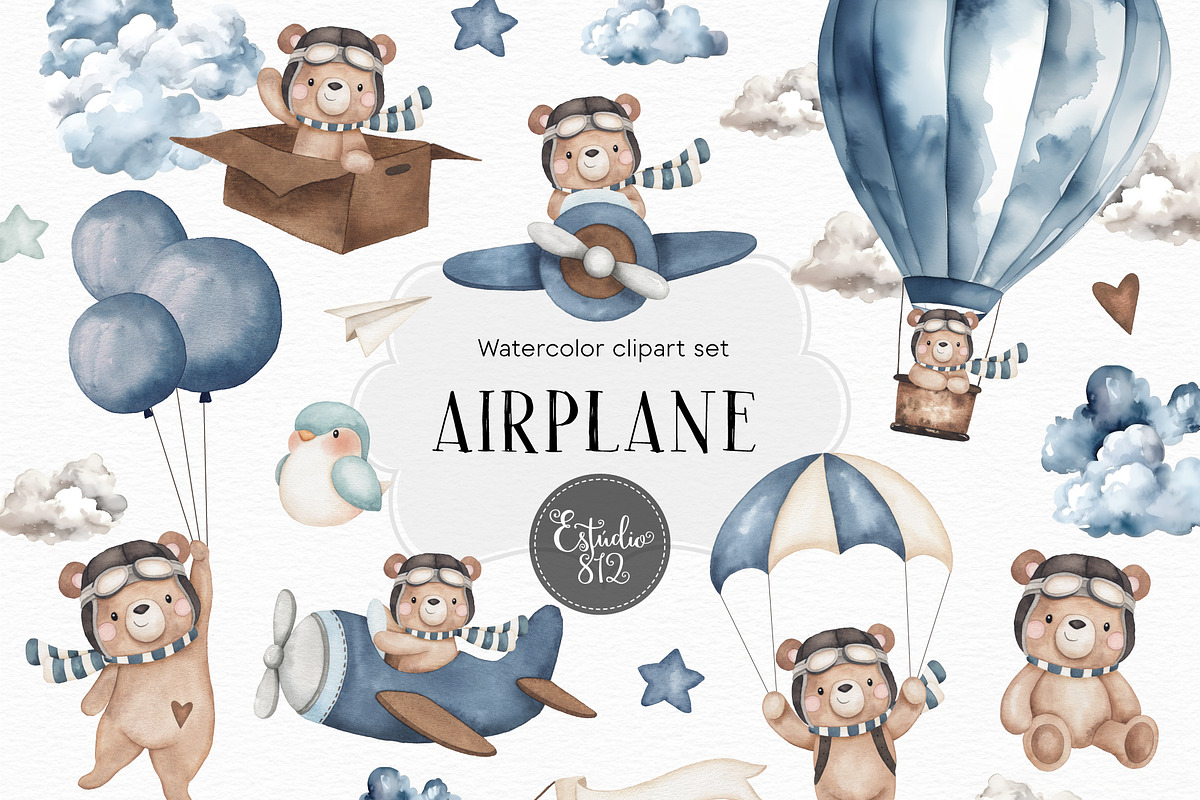 Bear and airplane, an Animal Illustration by Estudio 812 (Photo 1 of 8)